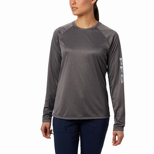 Columbia PFG Tidal Tee™ Heather Långärmad Tröja Dam Svarta/Grå (PQZGO0284)